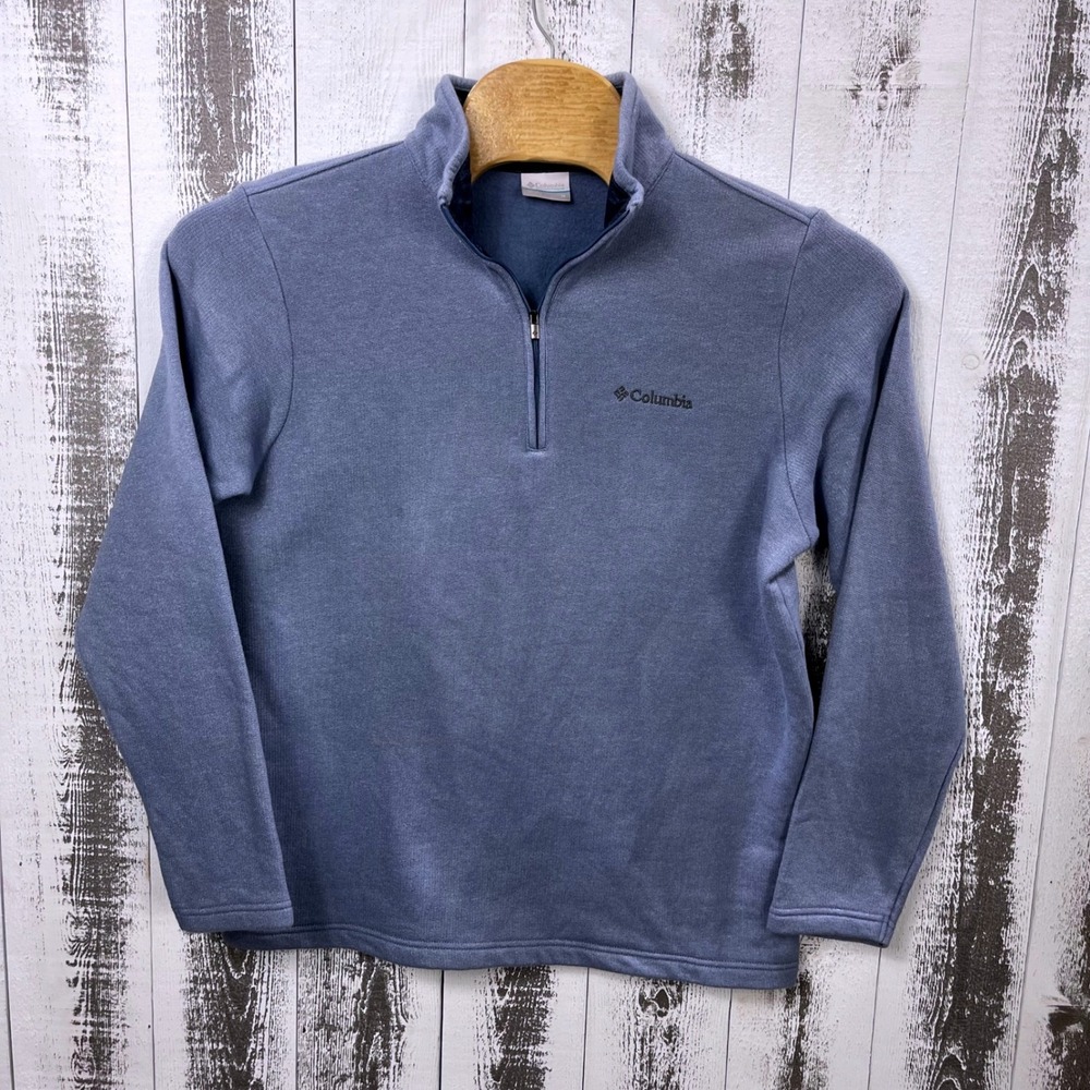 Columbia Great Hart Mountain III Half Zip Pullover Mens Medium Blue Sweater